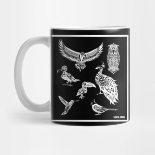 the not so angry animal square of birds in mexican totonac patterns ecopop art Mug